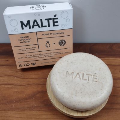MALTÉ - Savon exfoliant naturel - Poire & Agrumes - 85g